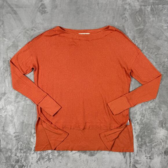 We‎ the Free Thermal Long Sleeve Top Small Orange Thumb Hole Lightweight - Picture 1 of 9